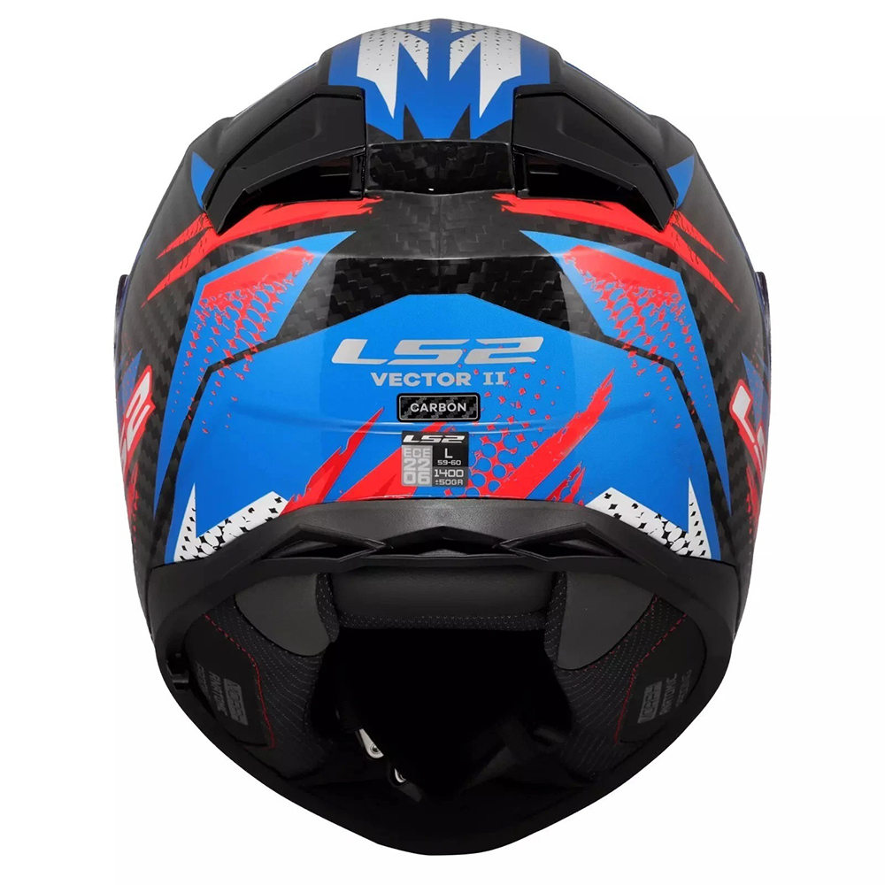 LS2 FF811 VECTOR II CARBON HELMET - TANTIC RED BLUE - Image 8