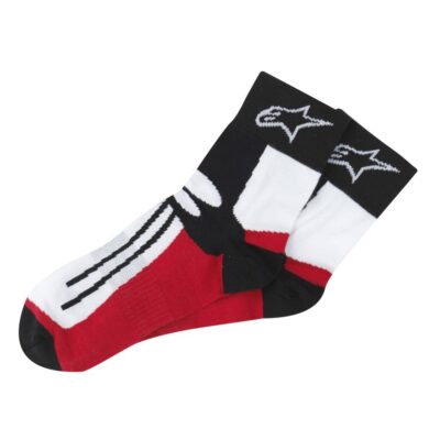 Alpinestars RACING ROAD SHORT SOCKS – BLACK / RED / WHITE