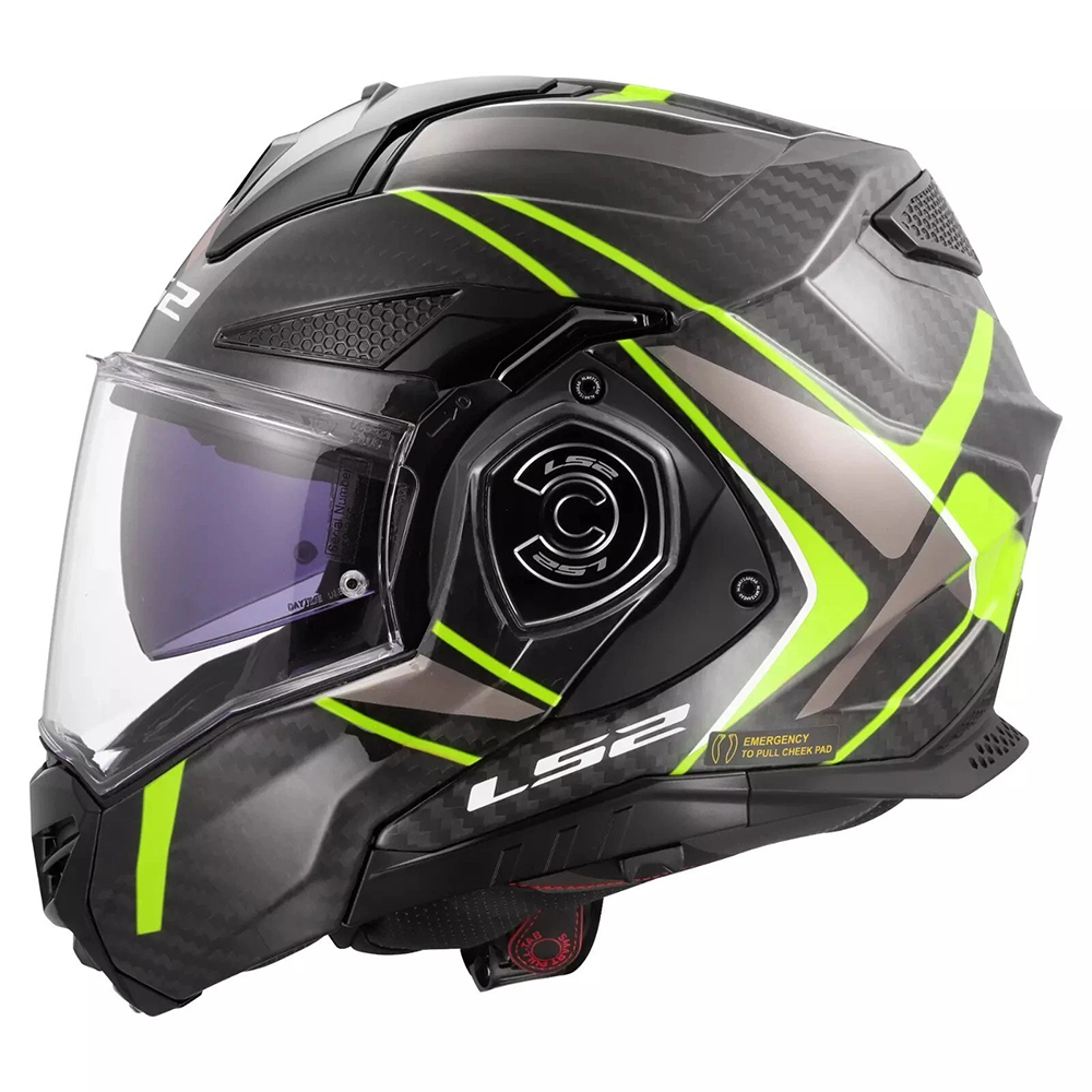 LS2 FF901 ADVANT X CARBON HELMET - FUTURE II YELLOW - Image 3