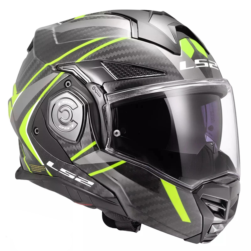 LS2 FF901 ADVANT X CARBON HELMET - FUTURE II YELLOW - Image 5