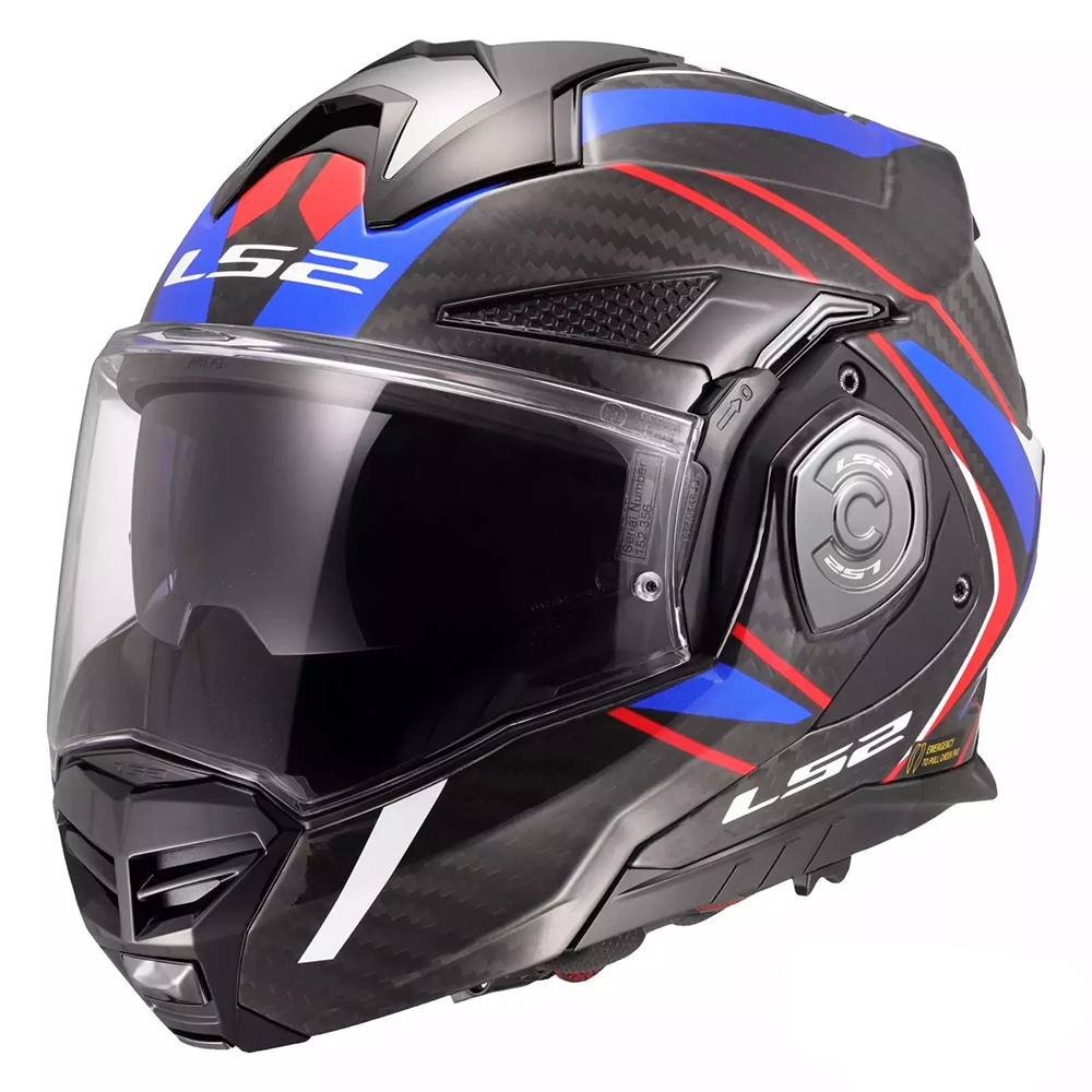 LS2 FF901 ADVANT X CARBON HELMET - FUTURE II WHITE BLUE