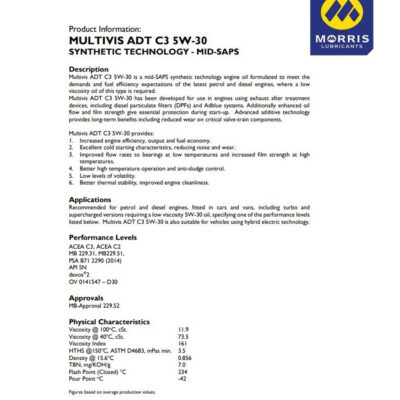 Morris Lubricants MULTIVIS ADT C3 5W-30 – 5LTR