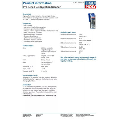 LIQUI MOLY PRO-LINE GASOLINE SYSTEM CLEANER – 500ML