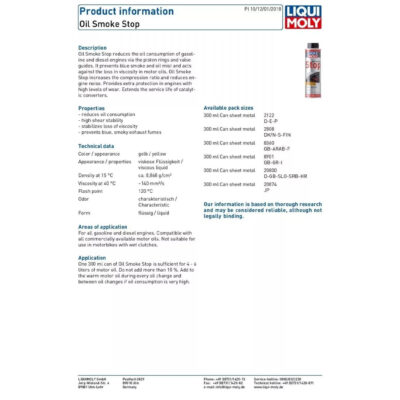 LIQUI MOLY OIL SMOKE STOP – 300ML