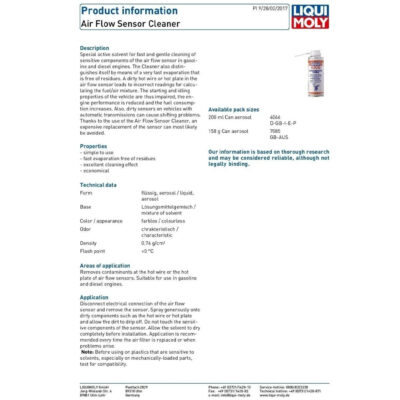 LIQUI MOLY AIR FLOW SENSOR CLEANER 200ML