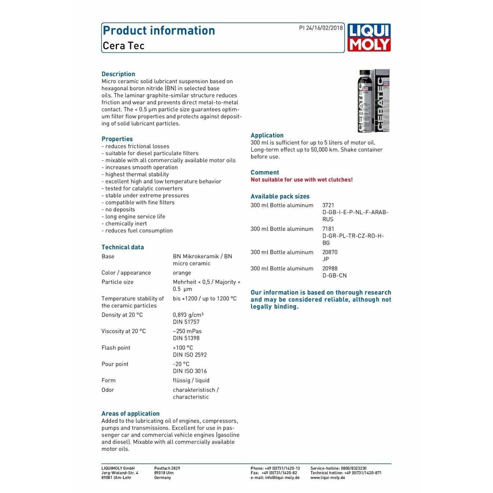 LIQUI MOLY CERA TEC - 300ML - Image 2
