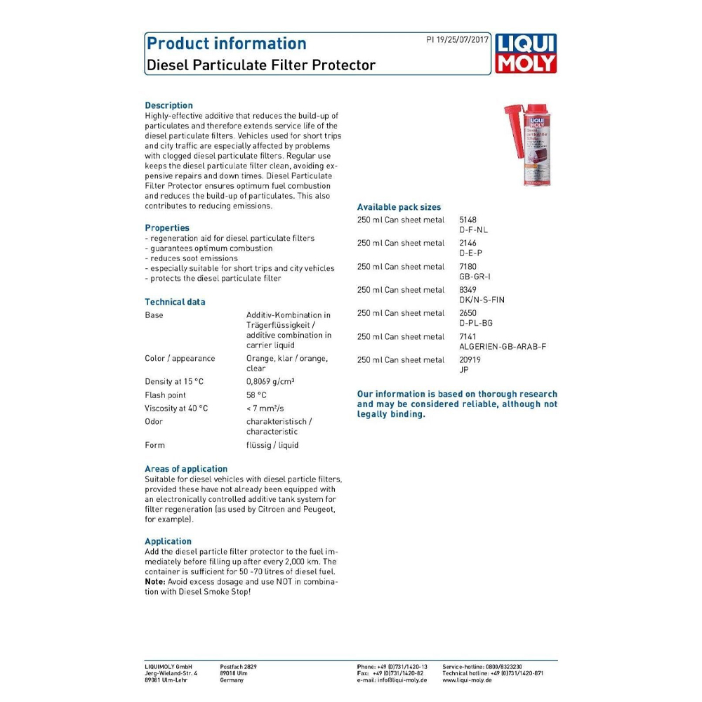 LIQUI MOLY DPF PROTECTOR - 250ML - Image 2