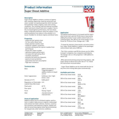 LIQUI MOLY SUPER DIESEL ADDITIVE – 250ML