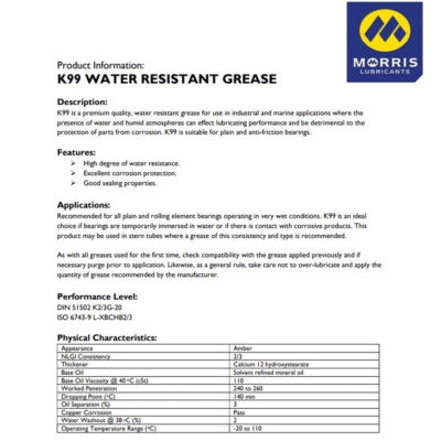 Morris Lubricants K99 WATER RESISTANT GREASE-500g