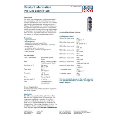 LIQUI MOLY PRO-LINE ENGINE FLUSH – 500ML