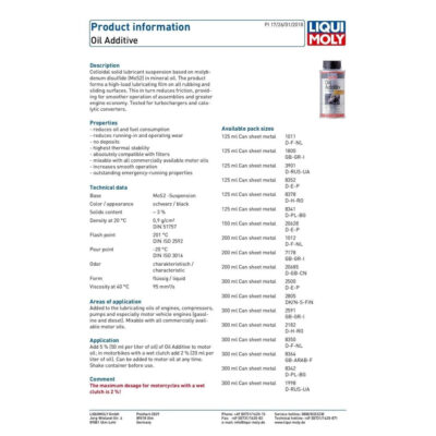 LIQUI MOLY OIL ADDITIVE – 300ML