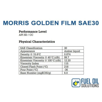 Morris Lubricants Golden Film SAE 30 Classic – 5LTR