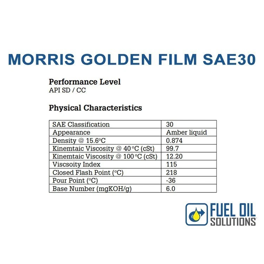 Morris Lubricants Golden Film SAE 30 Classic - 5LTR - Image 2
