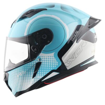 AXOR HUNTER SH890 FULL FACE HELMET – SPEAR BLUE WHITE GLOSS