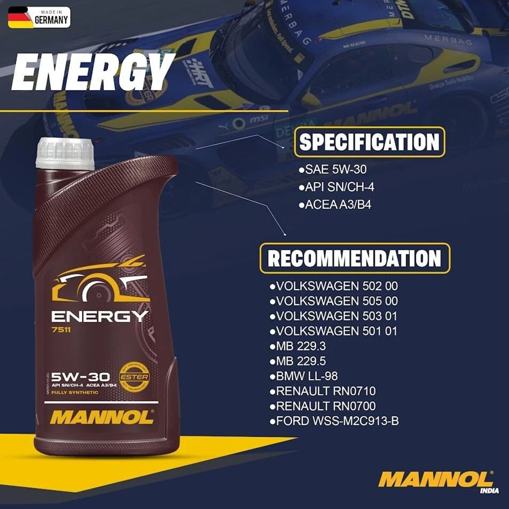MANNOL ENERGY 5W-30 FULLY SYNTHETIC ENGINE OIL - 5L - Image 10