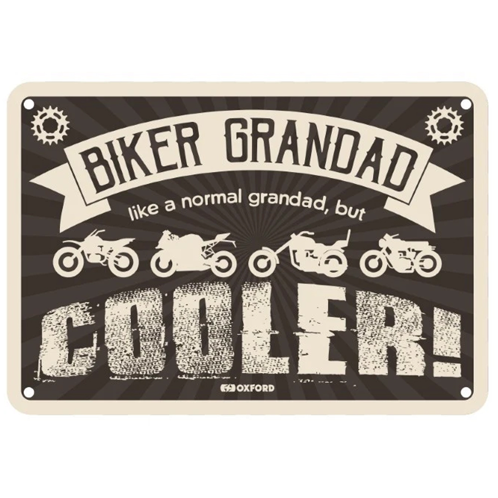 Oxford Garage Metal Sign: Biker Grandad