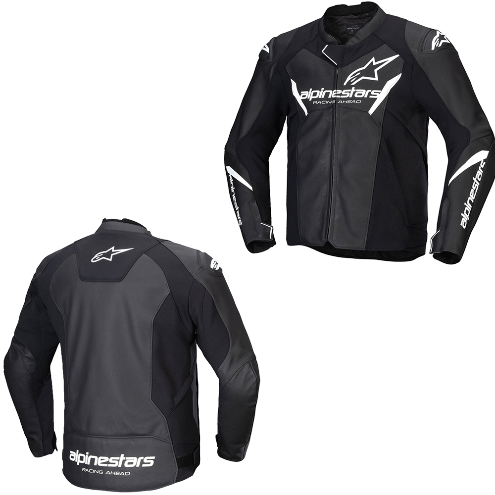 Alpinestars Faster V3 Leather Mens Jacket - Black White
