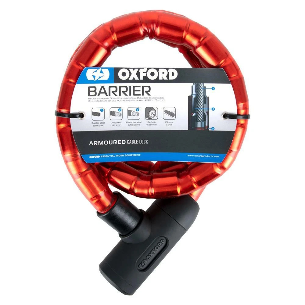 Oxford Barrier Armoured Cable 1.4mx25mm Red - Image 4