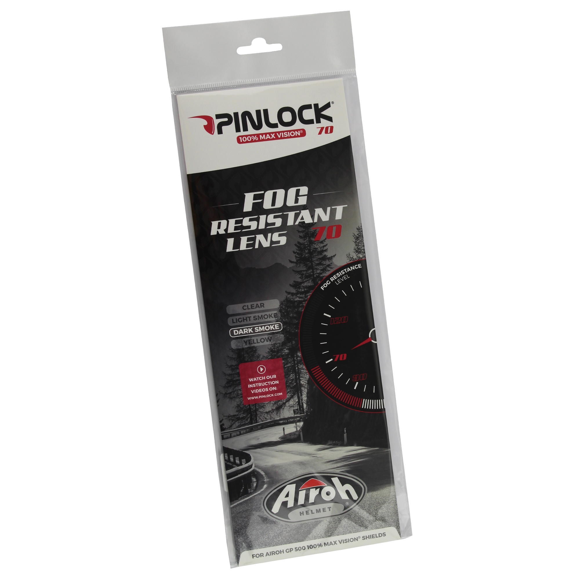 100% Max Vision Pinlock 70 Fog Resistant Lens Dark Smoke - Airoh GP550S / GP500 - Image 2