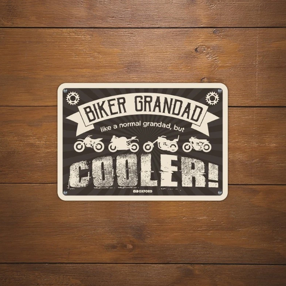 Oxford Garage Metal Sign: Biker Grandad - Image 2