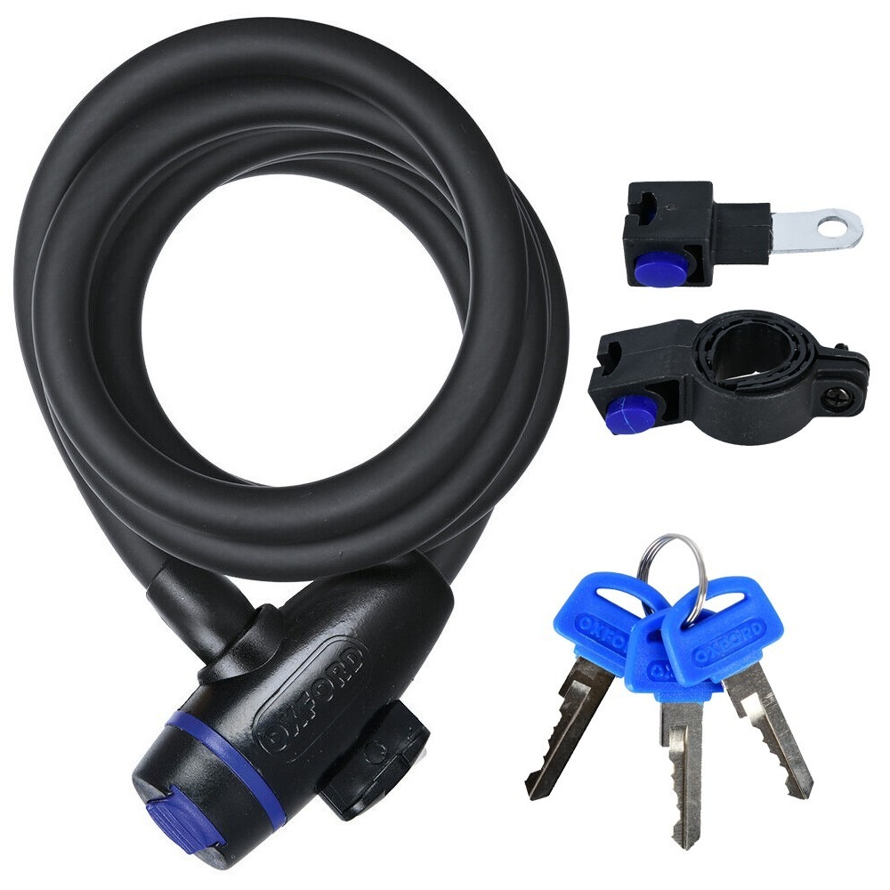 Oxford Cable Lock 12mm x 1800mm Smoke