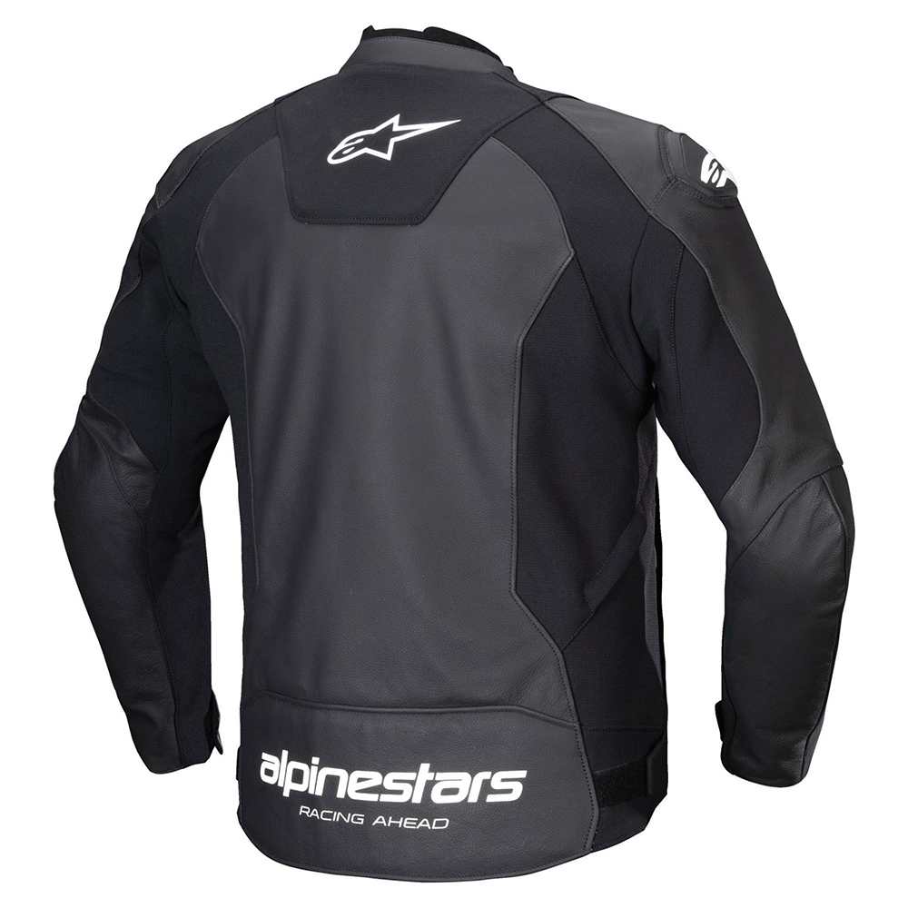 Alpinestars Faster V3 Leather Mens Jacket - Black White - Image 3