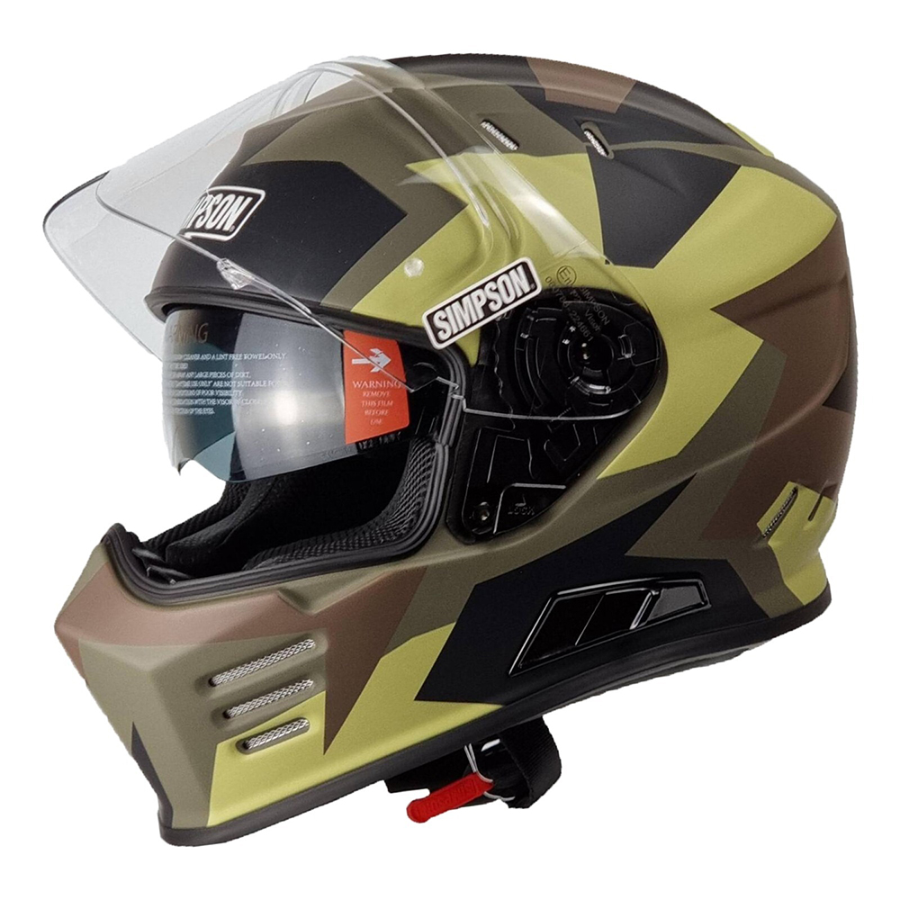 Simpson Venom Comanche Full Face Helmet - Green Brown - Image 5