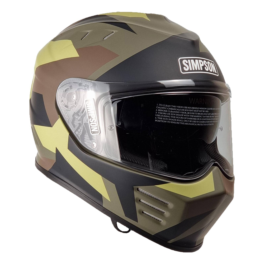 Simpson Venom Comanche Full Face Helmet - Green Brown - Image 7