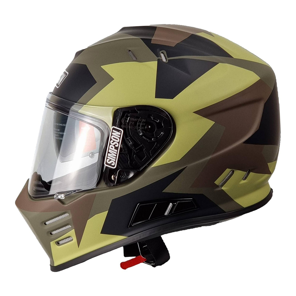 Simpson Venom Comanche Full Face Helmet - Green Brown - Image 3