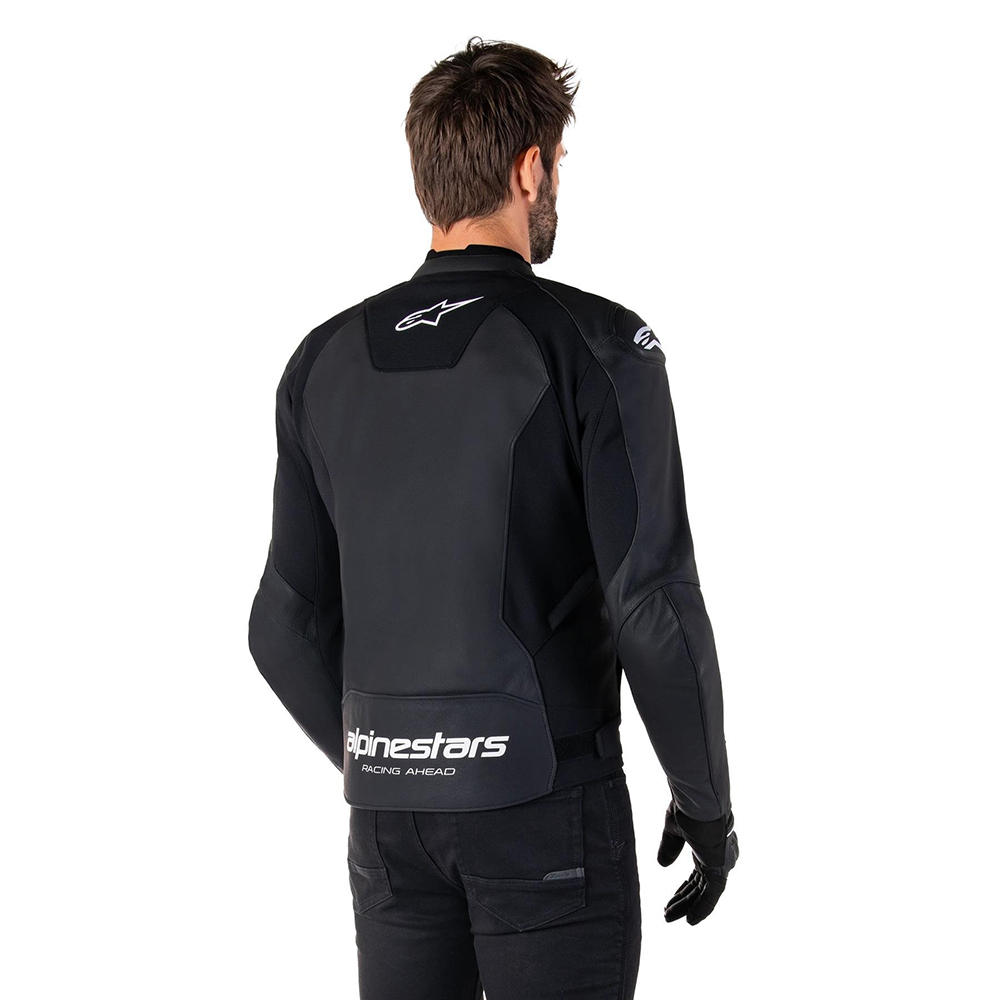 Alpinestars Faster V3 Leather Mens Jacket - Black White - Image 5