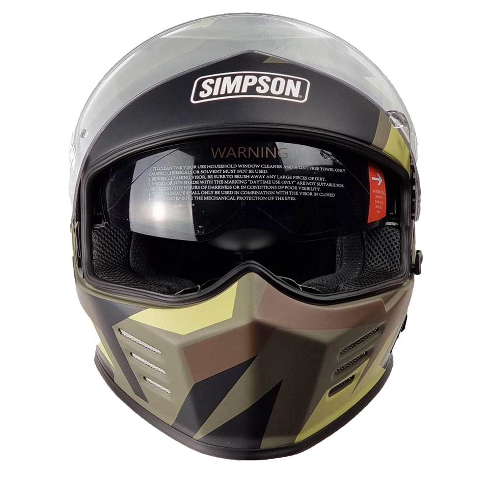 Simpson Venom Comanche Full Face Helmet - Green Brown - Image 4