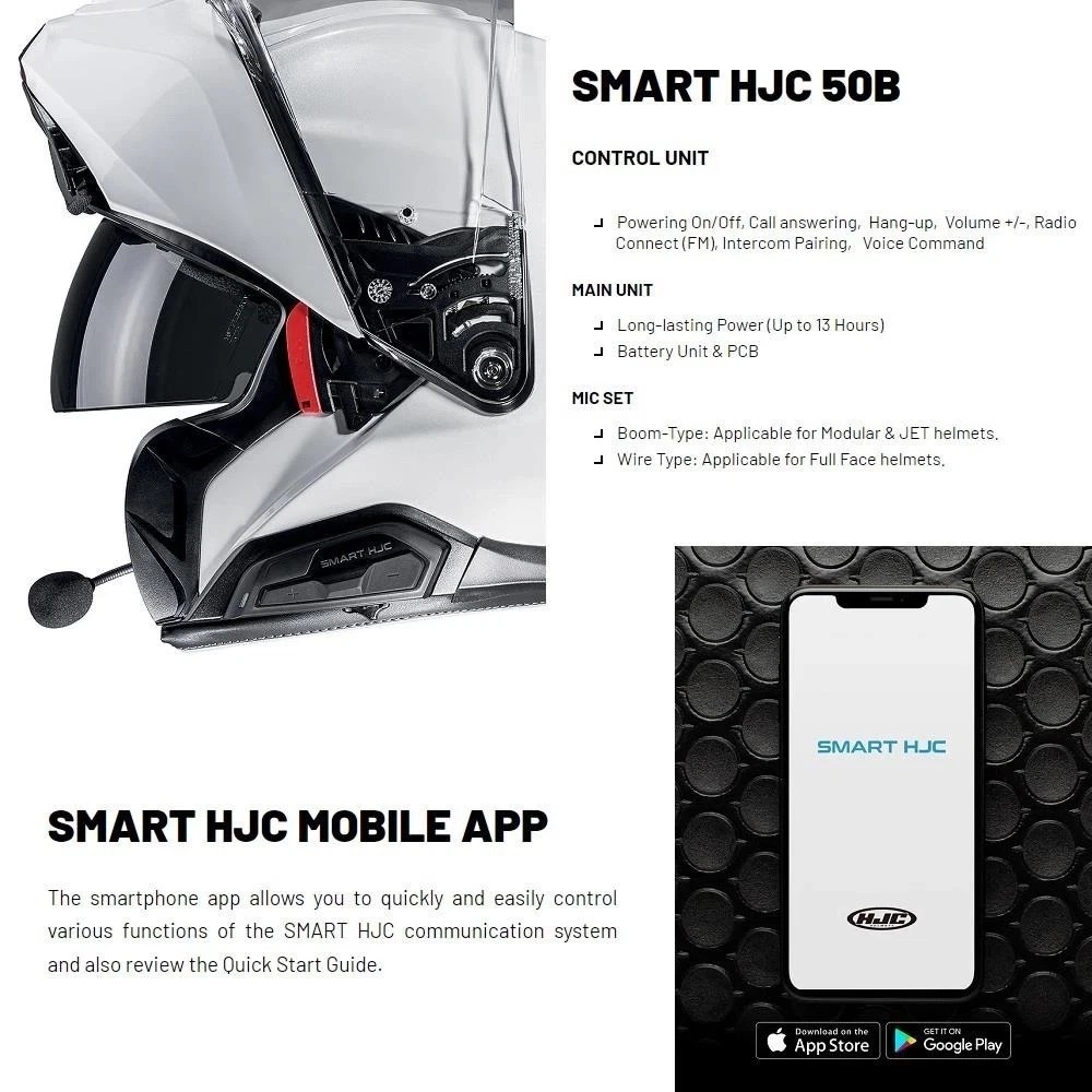 HJC Smart HJC 50B Bluetooth Device Black - Image 6