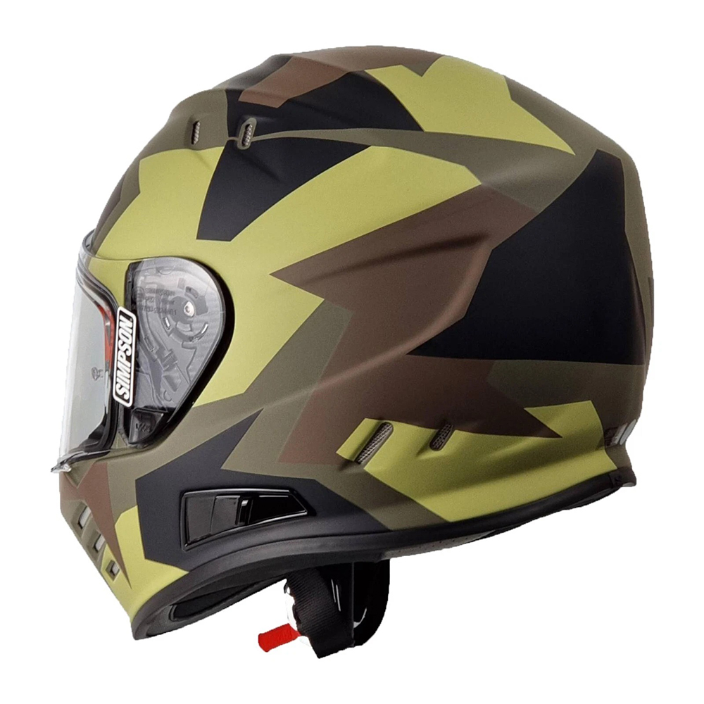 Simpson Venom Comanche Full Face Helmet - Green Brown - Image 8