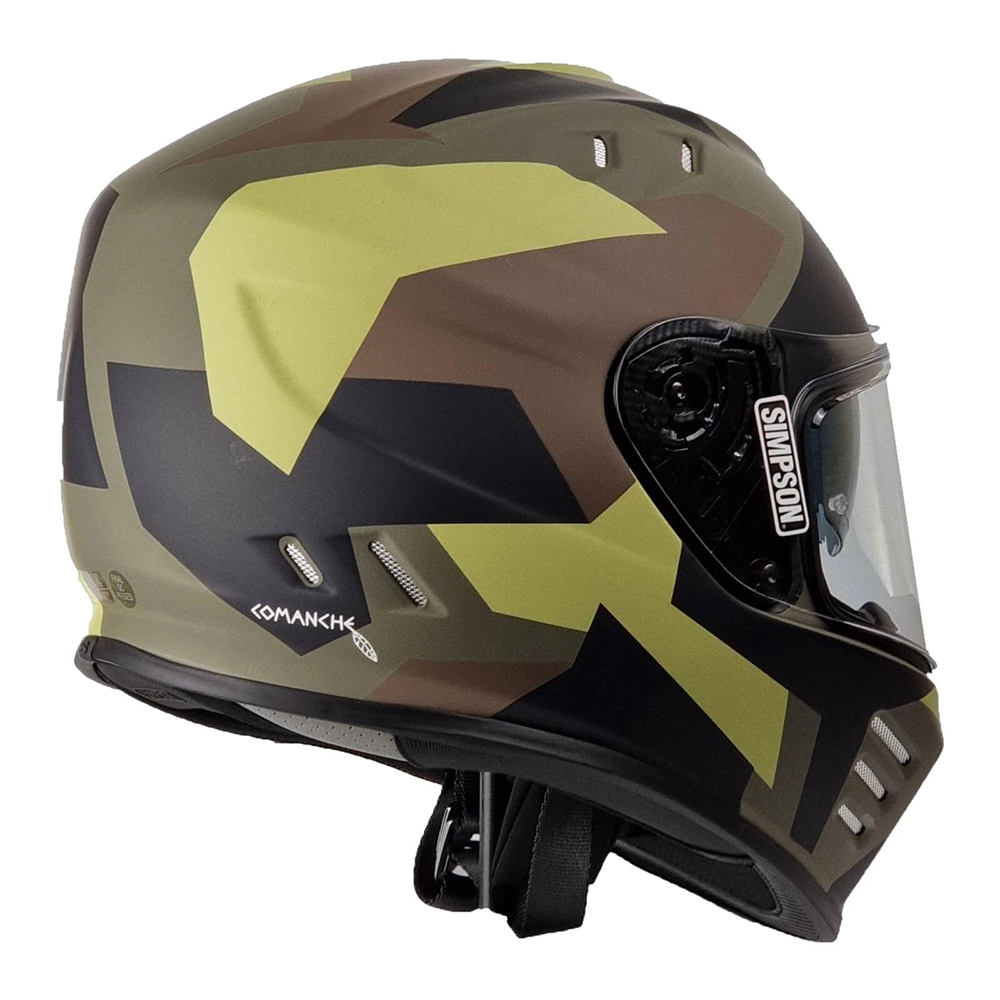 Simpson Venom Comanche Full Face Helmet - Green Brown - Image 6