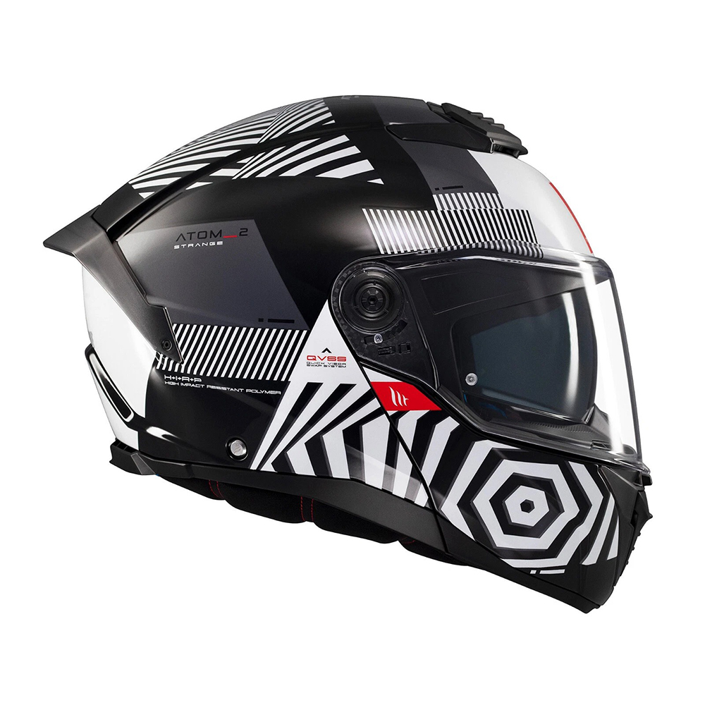 MT Atom 2 Strange Modular Helmet - Gloss Black - Image 2