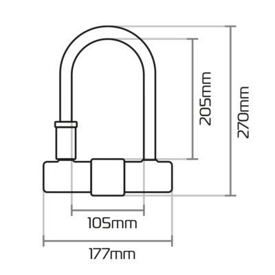 Oxford Magnum U-lock (177x270mm) with Bracket