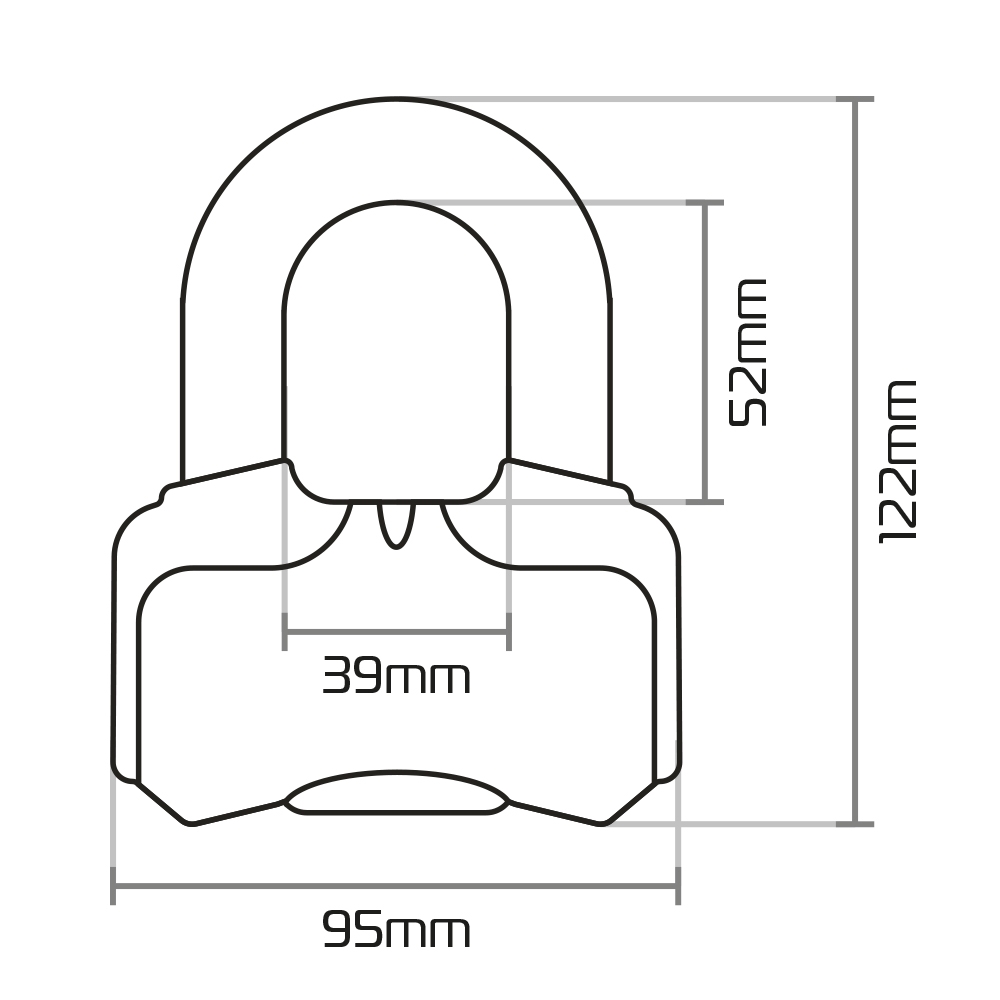 Oxford Nemesis 16mm Disc Lock Yellow - Image 3