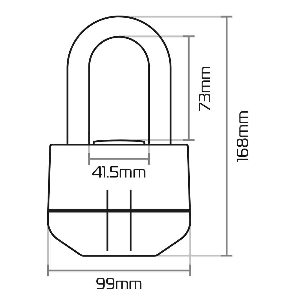 Oxford Boss Alarm 16mm Padlock Black - Image 3