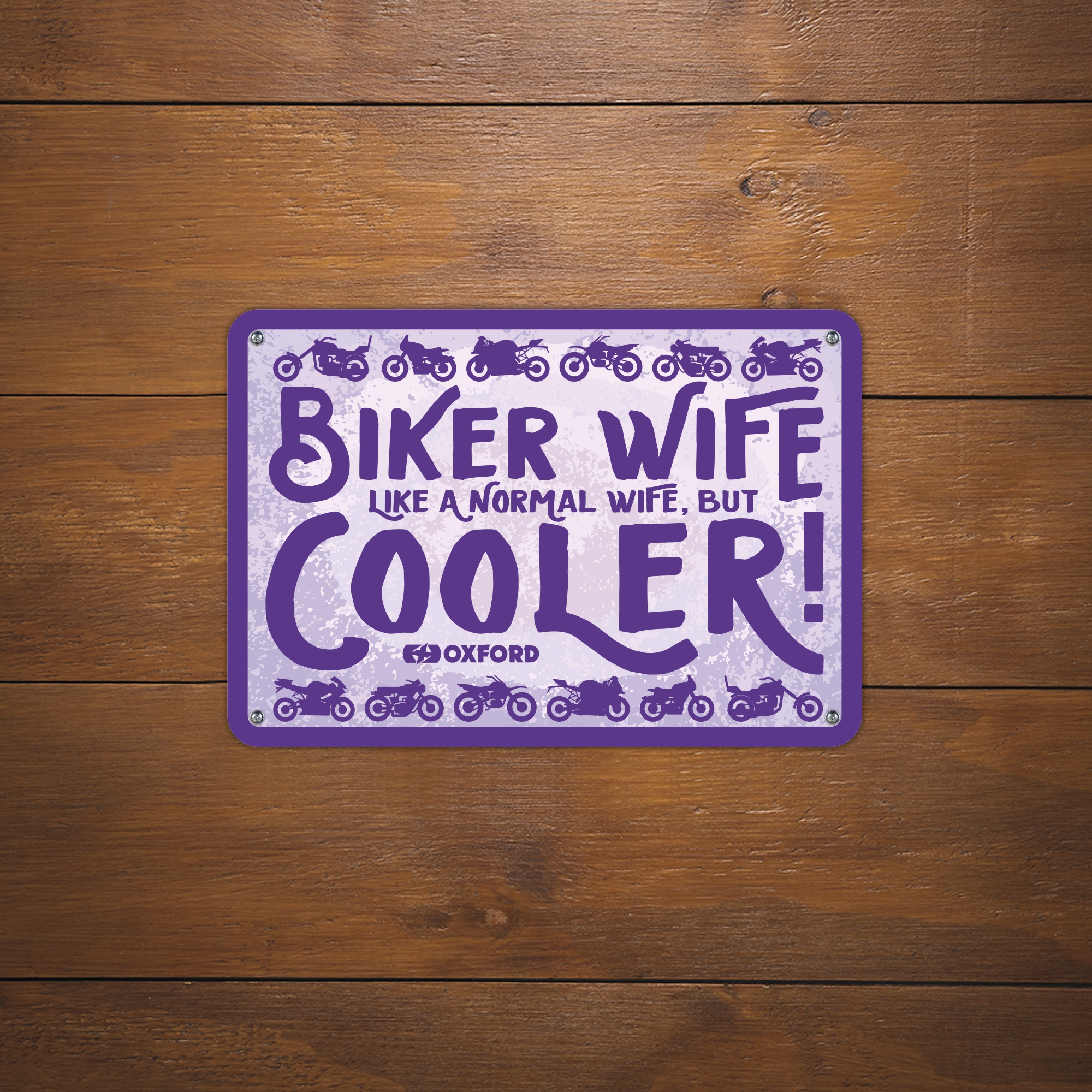 Oxford Garage Metal Sign: Biker Wife - Image 2