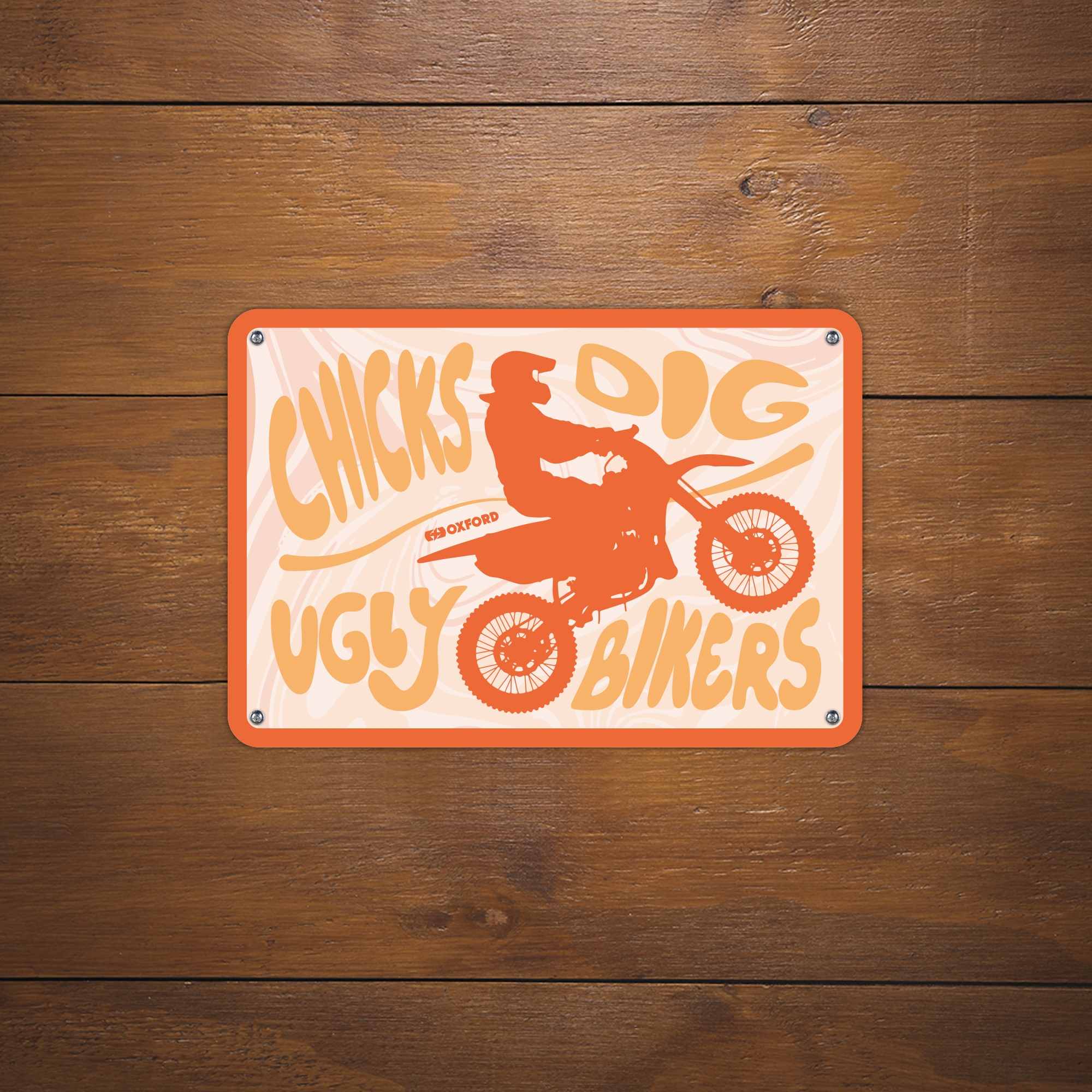 Oxford Garage Metal Sign: Chicks Dig Ugly Bikers - Image 2