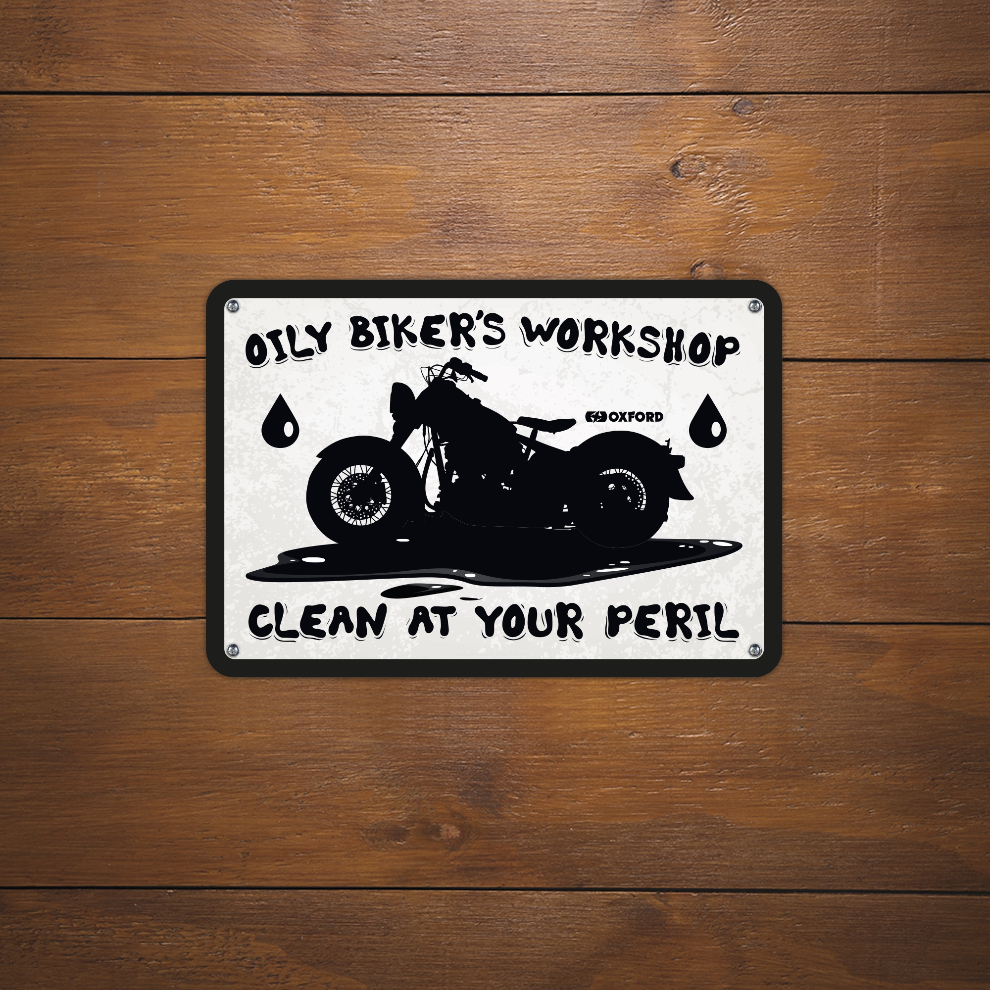 Oxford Garage Metal Sign: Oily Bikers Workshop - Image 2