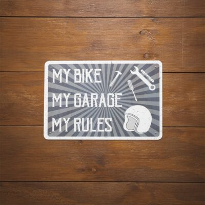 Oxford Garage Metal Sign: MY RULES
