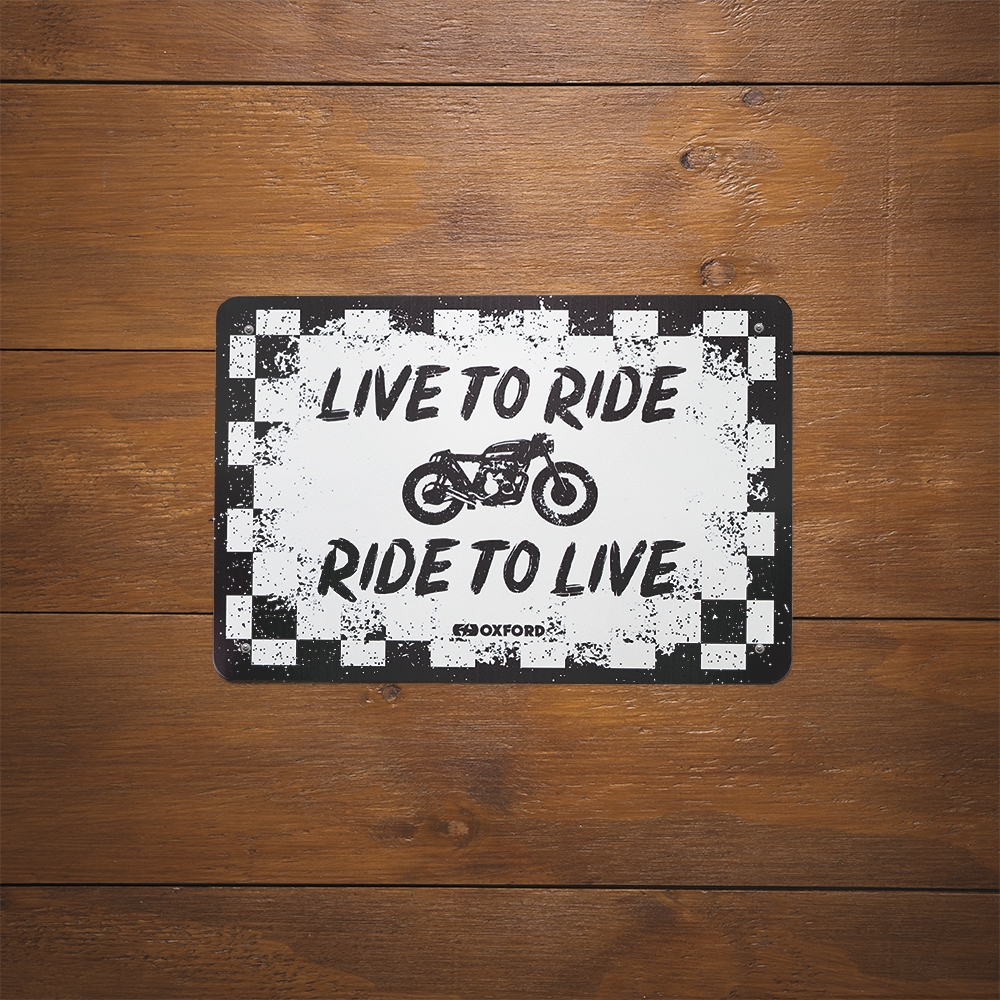 Oxford Garage Metal Sign: LIVE TO RIDE - Image 2