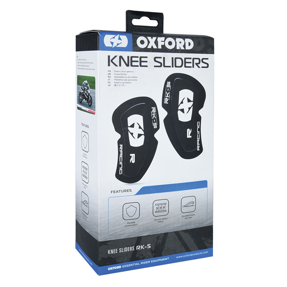 Oxford RK-S Knee Sliders Black/White - Image 2