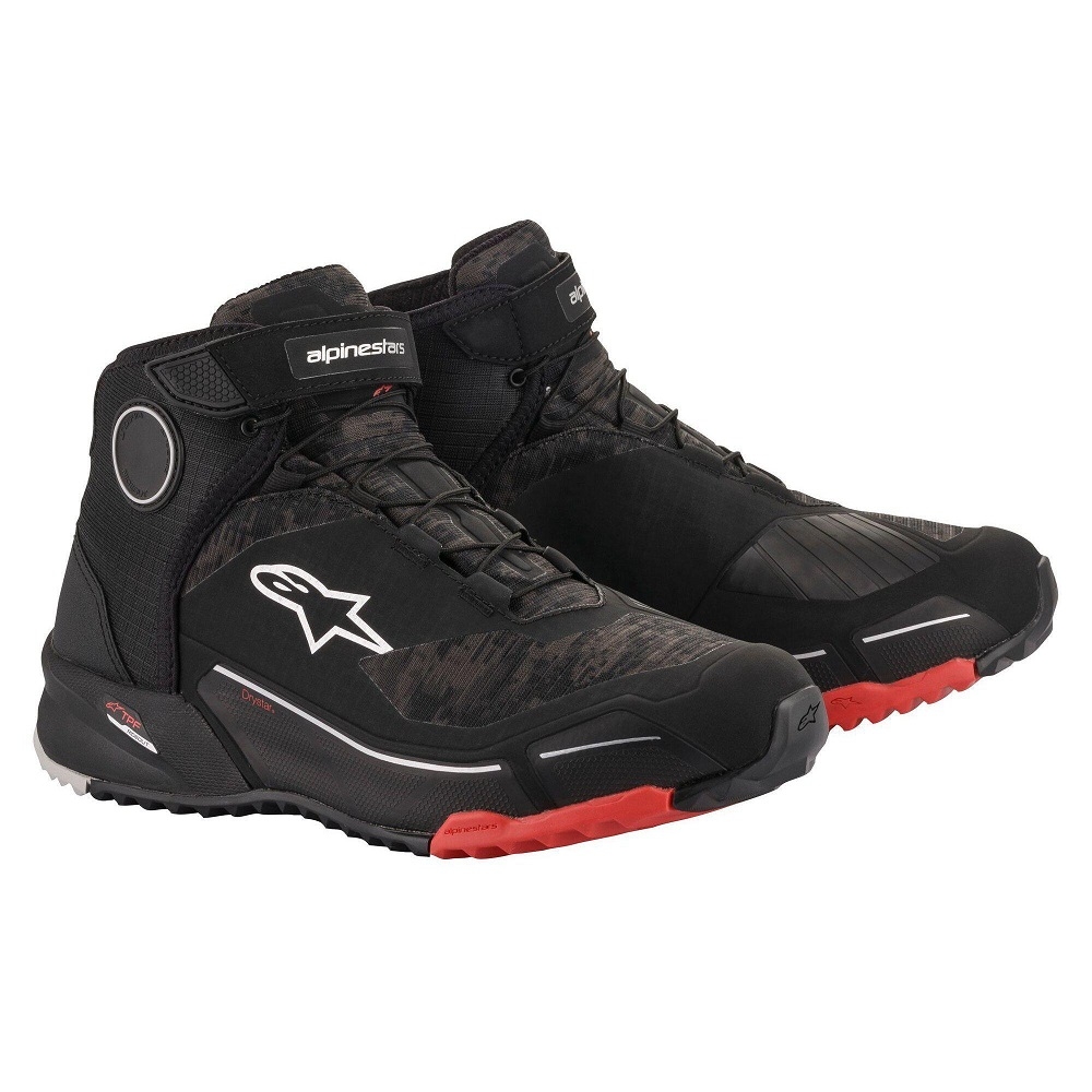 Alpinestars CR-X Drystar Riding Shoes - Black Camo Red