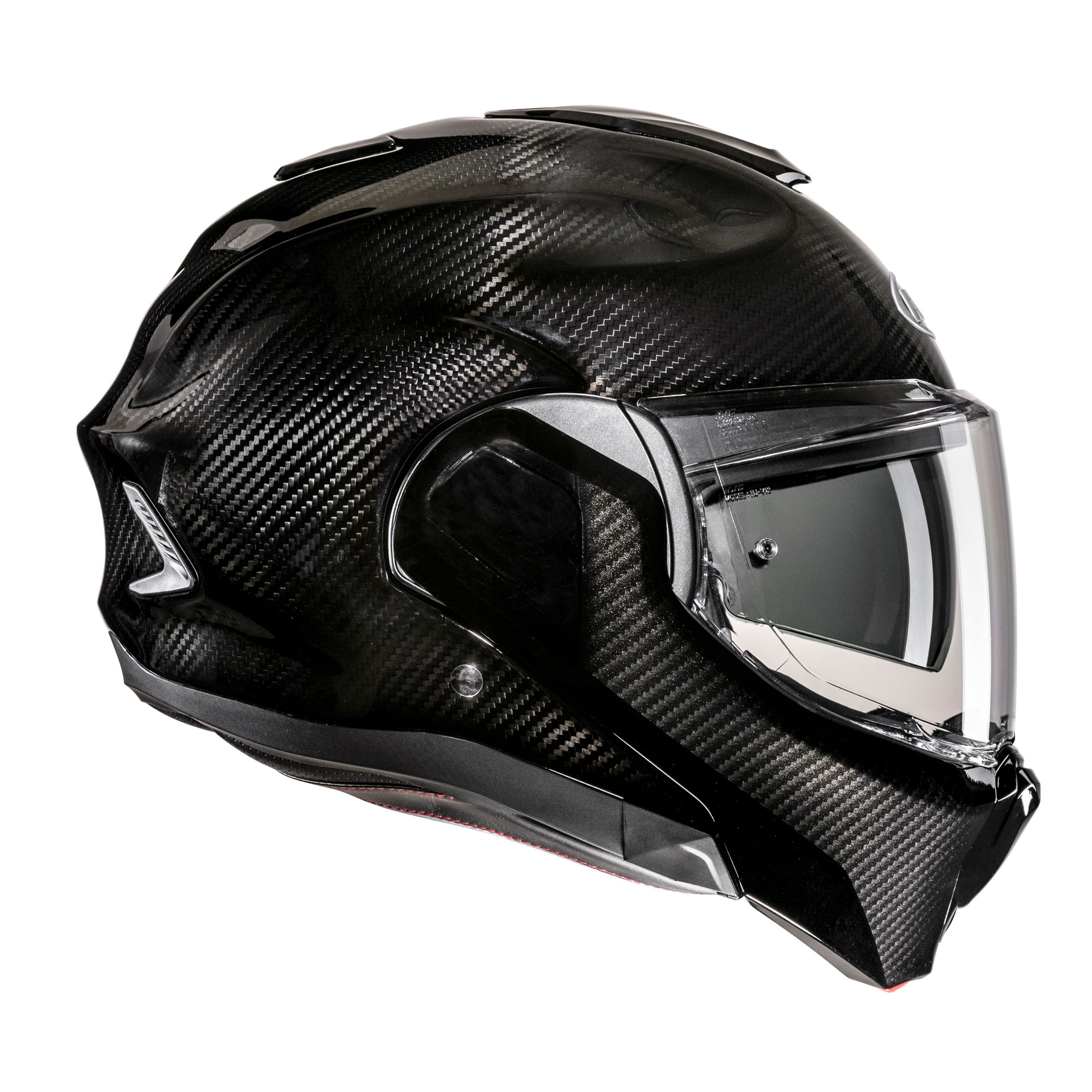 HJC F100 Plain Flip Front Modular Helmet - Carbon Black - Image 5