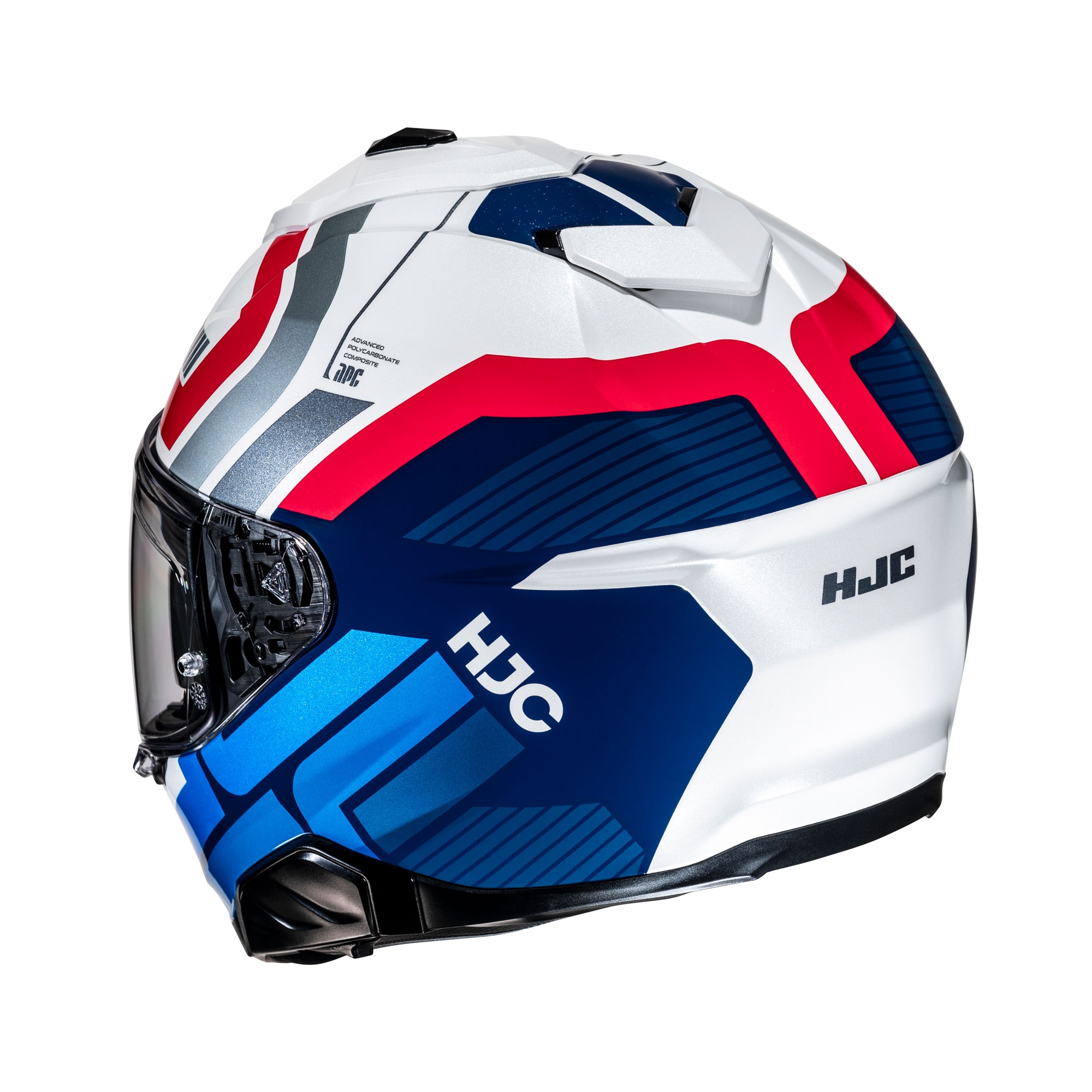 HJC I71 Viz MC21 White Red Blue - Image 3