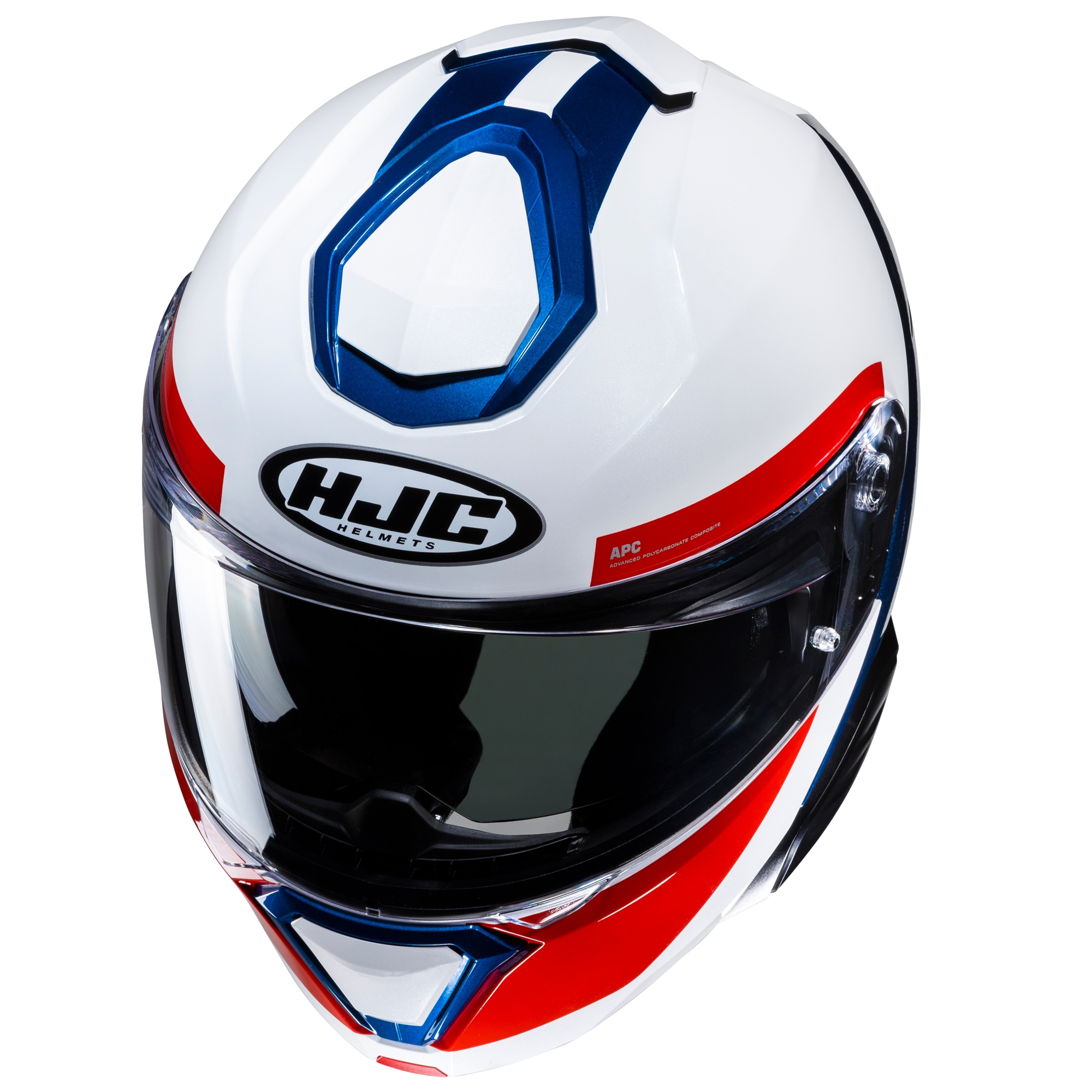 HJC I91 Bina MC21 White Blue Red - Image 2