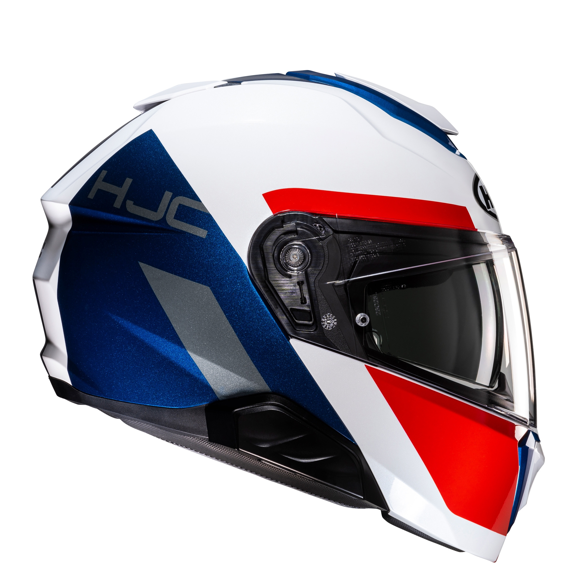 HJC I91 Bina MC21 White Blue Red - Image 5