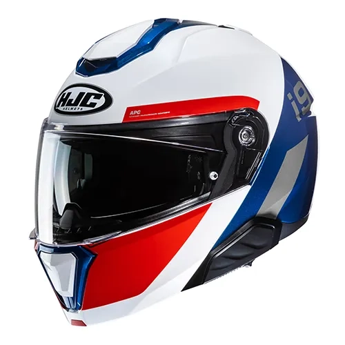 HJC I91 Bina MC21 White Blue Red - Image 6